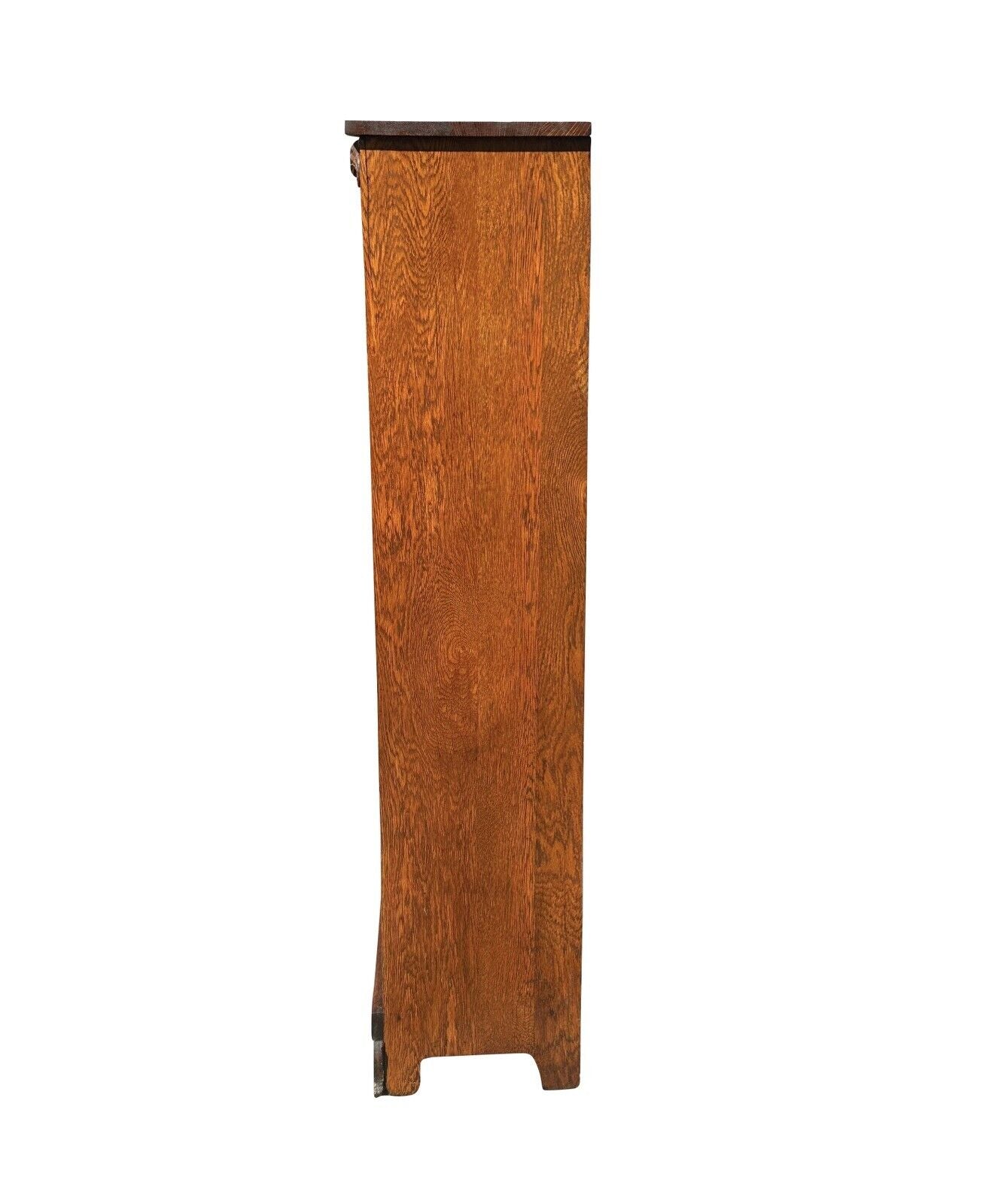 Antique Victorian Oak Carved Single Door Bookcase Cabinet With Adjusting Shelves