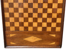 Load image into Gallery viewer, 19th C Antique Country Primitive Mixed Wood Checkerboard / Game Board
