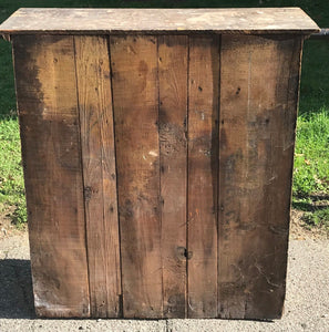 EARLY 19TH C. PRIMITIVE JELLY CUPBOARD IN ORIGINAL BITTERSWEET PAINT SURFACE