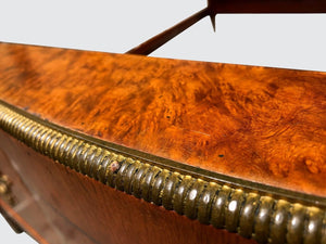 IMPORTANT FRENCH LOUIS XVI BURL WALNUT BED WITH EXTENSIVE INLAY