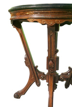 Load image into Gallery viewer, Victorian Renaissance Revival Burled Walnut Floral Marquetry Inlaid Parlor Table