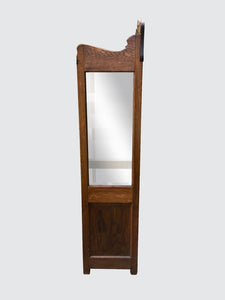 19TH C VICTORIAN TIGER OAK MEDICAL / PHYSICIANS CABINET W/ MIRRORED BOTTOM