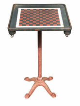 Load image into Gallery viewer, 19TH C ANTIQUE VICTORIAN CAST IRON CHECKERBOARD TOP GAME TABLE