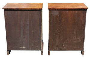 20TH C CHIPPENDALE ANTIQUE STYLE PAIR OF MAHOGANY BACHELORS CHESTS / NIGHTSTANDS