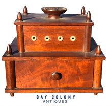 Load image into Gallery viewer, 19TH C ANTIQUE SAILOR MADE MAHOGANY SEWING BOX ~~ NAUTICAL ~~ MARITIME