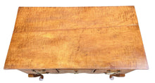 Load image into Gallery viewer, 20TH C QUEEN ANNE ANTIQUE STYLE TIGER MAPLE LOWBOY / DRESSING TABLE