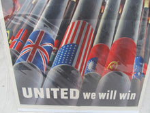 Load image into Gallery viewer, 1943 WORLD WAR II UNITED NATIONS WAR POSTER