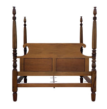 Load image into Gallery viewer, 20th C Vintage King Size Sheraton Style Carved Mahogany Four Post Bed