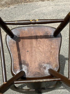 19TH C ANTIQUE COUNTRY PRIMITIVE SET OF 6 FANCY PAINT HOOP BACK WINDSOR CHAIRS