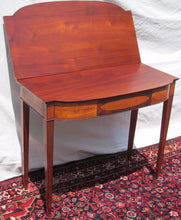 Load image into Gallery viewer, 18TH CENTURY FEDERAL PORTSMOUTH NH  DUNLAP GAME TABLE-TIGER MAPLE &amp; FLAME BIRCH