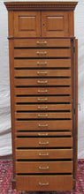 Load image into Gallery viewer, 14 DRAWER OAK RAISED PANELED LOCKSIDE JEWELERS CABINET-THE ABSOLUTE FINEST!!!