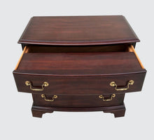 Load image into Gallery viewer, CHIPPENDALE STYLED HENKEL &amp; HARRIS BOW FRONT BACHELORS CHEST WITH WRITING SLIDE