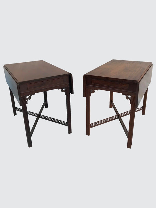 PAIR- EXCEPTIONALLY FINE TOWNSHEND GOODARD STYLE PEMBROKE TABLES BY ISRAEL SACKS