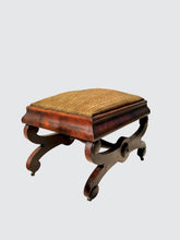 Load image into Gallery viewer, FINE 19TH CENTURY BOSTON CLASSICAL KILESMO OTTOMAN STOOL VANITY BENCH-RARE