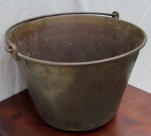 Load image into Gallery viewer, ANTIQUE BRASS KETTLE BY H.W. HAYDEN WATERBURY BRASS COMPANY 1860&#39;S-IRON HANDLE