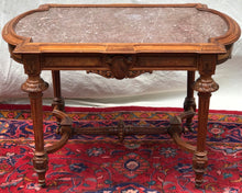 Load image into Gallery viewer, LARGE VICTORIAN MARBLE TOPPED CENTER TABLE ATTRIBUTED TO THOMAS BROOKS