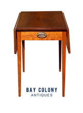 Load image into Gallery viewer, 19th C Antique Federal Period Cherry Drop Leaf Pembroke Table With Drawer