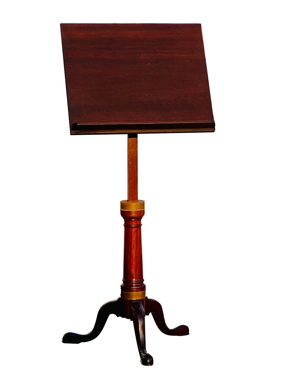 20TH C QUEEN ANNE ANTIQUE STYLE MAHOGANY DRAFTING TABLE / DICTIONARY STAND