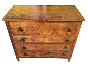 Federal New England Tiger Maple Chest of Drawers / Dresser ~ Exceptional & Rare