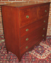 Load image into Gallery viewer, VERMONT HEPPLEWHITE PERIOD FORMED CHERRY INLAID WEDDING CHEST OF DRAWERS