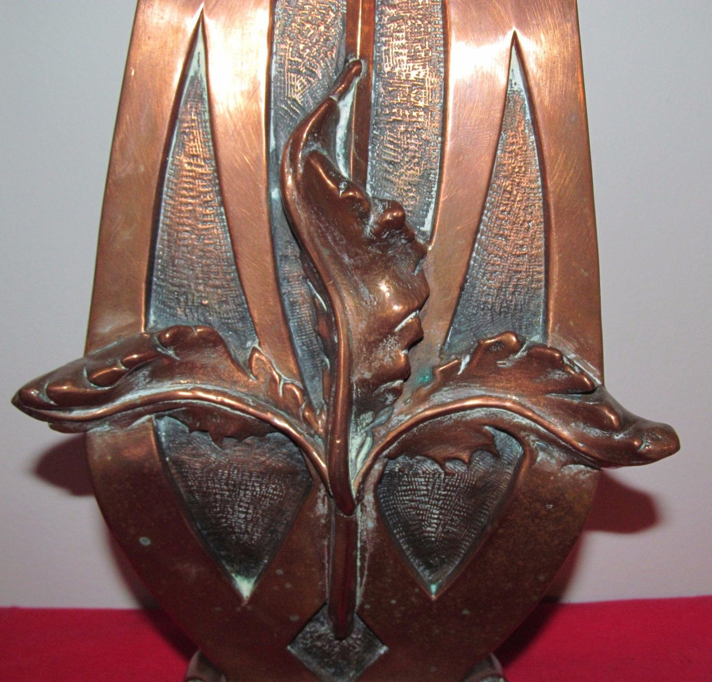 Important Arts & Crafts / Art Nouveau Copper Vase With Scottish Thistle Flower
