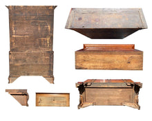 Load image into Gallery viewer, 18th C Antique Chippendale Connecticut Cherry Linen Press / Secretary Desk