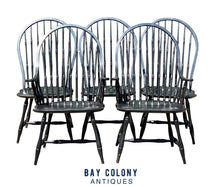 Load image into Gallery viewer, 20th C Antique Style Bent Brothers Set of 5 Hoop Back Windsor Dining Chairs