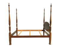 Load image into Gallery viewer, 20TH C CHIPPENDALE ANTIQUE STYLE QUEEN SIZE CHERRY CARVED TALL FOUR POST BED