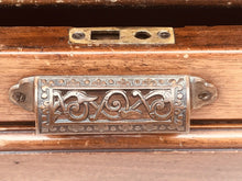 Load image into Gallery viewer, 19TH C ANTIQUE VICTORIAN WALNUT TAMBOUR FILE CABINET ~ JEWELRY CABINET