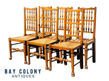 Load image into Gallery viewer, 19TH C SET OF 6 ANTIQUE WILLIAM &amp; MARY / QUEEN ANNE STYLE DINING CHAIRS