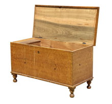 Load image into Gallery viewer, Antique Queen Anne Pennsylvania Six Board Blanket Chest in Grain Painted Surface