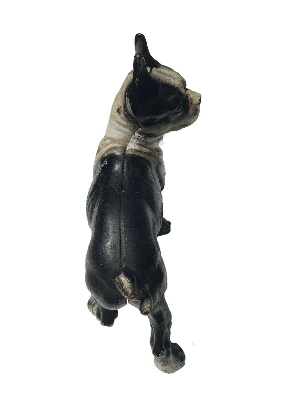 ANTIQUE HUBLEY CAST IRON BOSTON TERRIER DOORSTOP ~ GREAT ORIGINAL PAINT