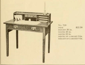 20TH C GUSTAV STICKLEY MAHOGANY WRITING TABLE / DESK ~ #720