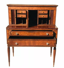 Load image into Gallery viewer, 18TH C ANTIQUE SHERATON CHERRY LADIES SECRETARY / WRITING DESK