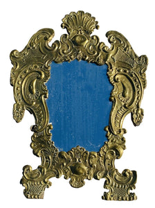 18th C Pair of Antique Dutch Embossed Brass Repousse Wall Mirrors Dated 1747