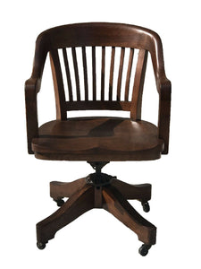 ANTIQUE ARTS & CRAFTS / MISSION OAK OFFICE DESK CHAIR BY MILWAUKEE CHAIR CO