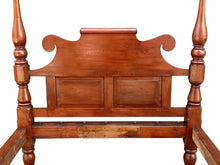 Load image into Gallery viewer, 19th C Antique Country Sheraton Cherry Four Post Tester Bed / Canopy Bed