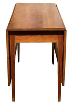 Load image into Gallery viewer, 19TH C ANTIQUE FEDERAL PERIOD CHERRY HEPPLEWHITE DROP LEAF DINING TABLE