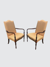 Load image into Gallery viewer, PAIR OF FINE QUALITY OLD HICKORY SHERATON STYLED LOLLING CHAIRS-GREAT CONDITION