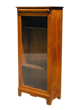 Load image into Gallery viewer, 19TH C ANTIQUE VICTORIAN TIGER OAK SINGLE DOOR BOOKCASE / CHINA CABINET