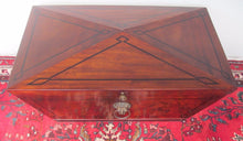 Load image into Gallery viewer, GEORGE III PERIOD MAHOGANY EBONY INLAID SARCOPHAGUS FORMED CELLARETTE