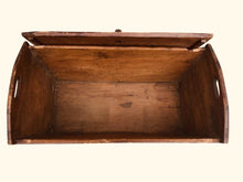 Load image into Gallery viewer, 18TH C ANTIQUE PRIMITIVE PINE CANTED DOUGH BOX ~ GREAT COUNTRY PIECE