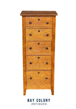 Load image into Gallery viewer, 19th C Antique Victorian Tiger Oak 5 Drawer Lingerie Chest / Dresser