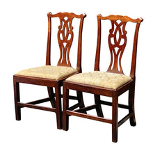 Load image into Gallery viewer, 18th C Antique Pair of Chippendale Mahogany Side Chairs