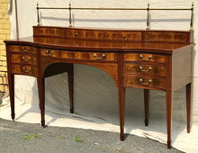 Load image into Gallery viewer, EARLY 20TH C BAKER SIDEBOARD IN MAHOGANY WITH BRASS GALLERY AND BEST DECORATIONS