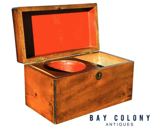 19TH C GEORGIAN ANTIQUE CUBAN MAHOGANY TEA CADDY