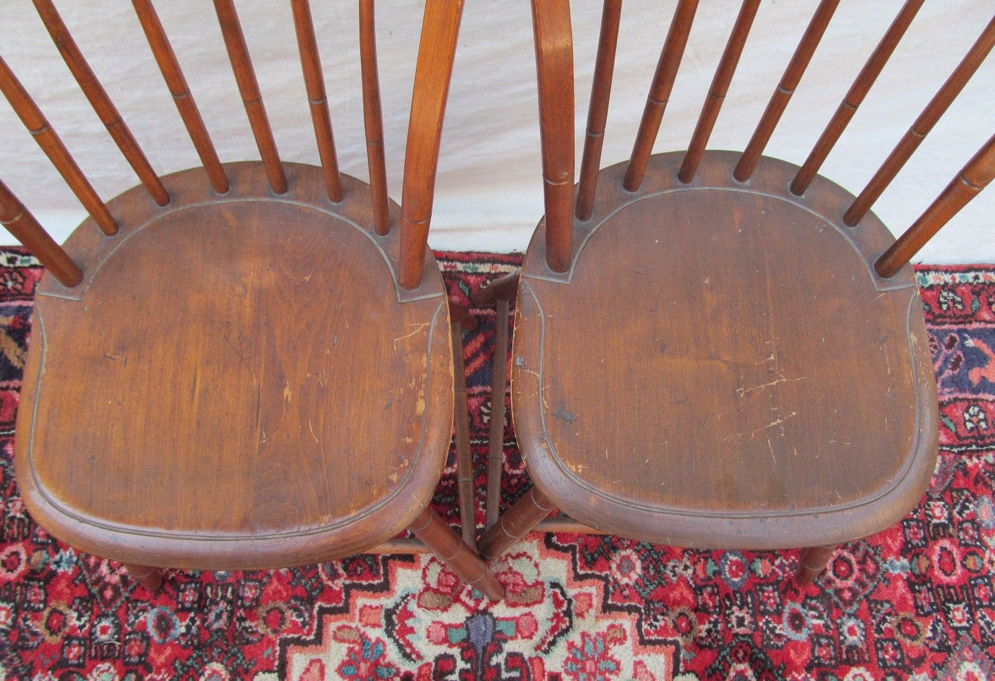 PAIR OF 18TH CENTURY NEW ENGLAND WINDSOR BIRDCAGE CHAIRS