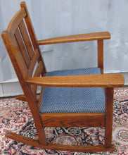 Load image into Gallery viewer, ARTS &amp; CRAFTS MISSION OAK LADIES ROCKER IN EXCELLENT CONDITION