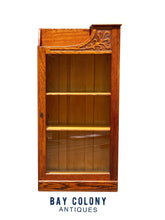 Load image into Gallery viewer, 19th C Antique Victorian Oak Single Door Bookcase / China Cabinet - Glass Door