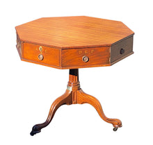 Load image into Gallery viewer, 20TH C ANTIQUE STYLE OCTAGONAL MAHOGANY WRITING TABLE ~ JEFFERSON MONTICELLO